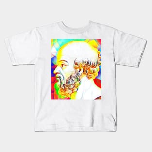 Eratosthenes of Cyrene Colourful Portrait | Eratosthenes of Cyrene Artwork 11 Kids T-Shirt